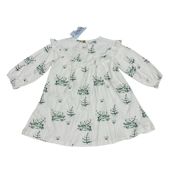 NWT Tickety-Boo NB Winter Wagon Ruffle Top Dress - Picture 2 of 5